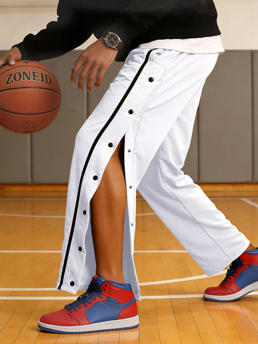 Men's Full Size Side Snap Button Pants Plus Size, image 23
