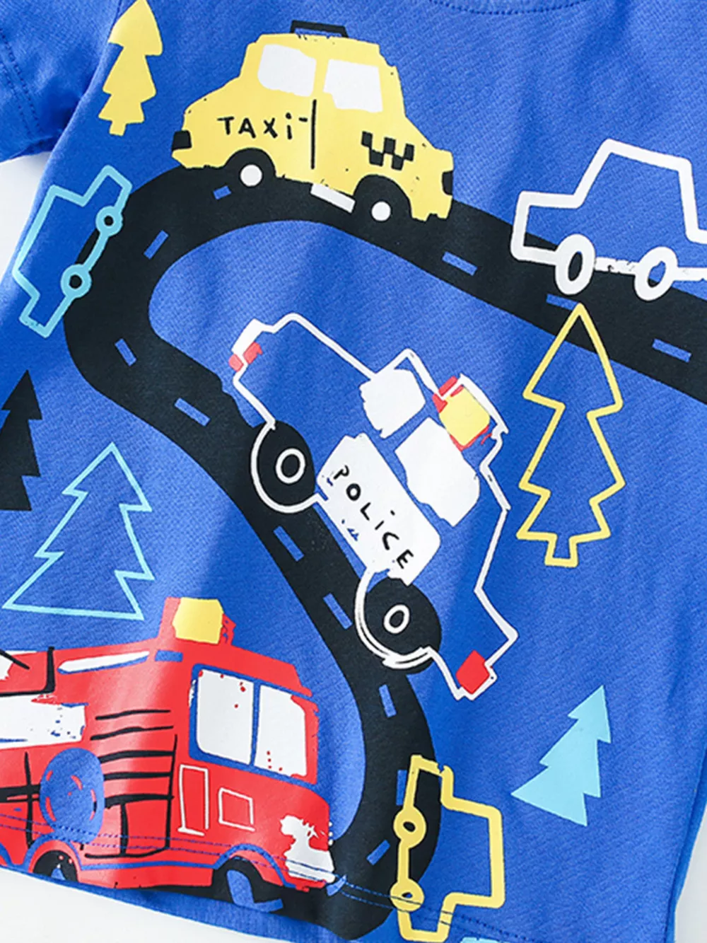 Children's Vehicle Print Crew Neck Short Sleeve T-Shirt, image 5