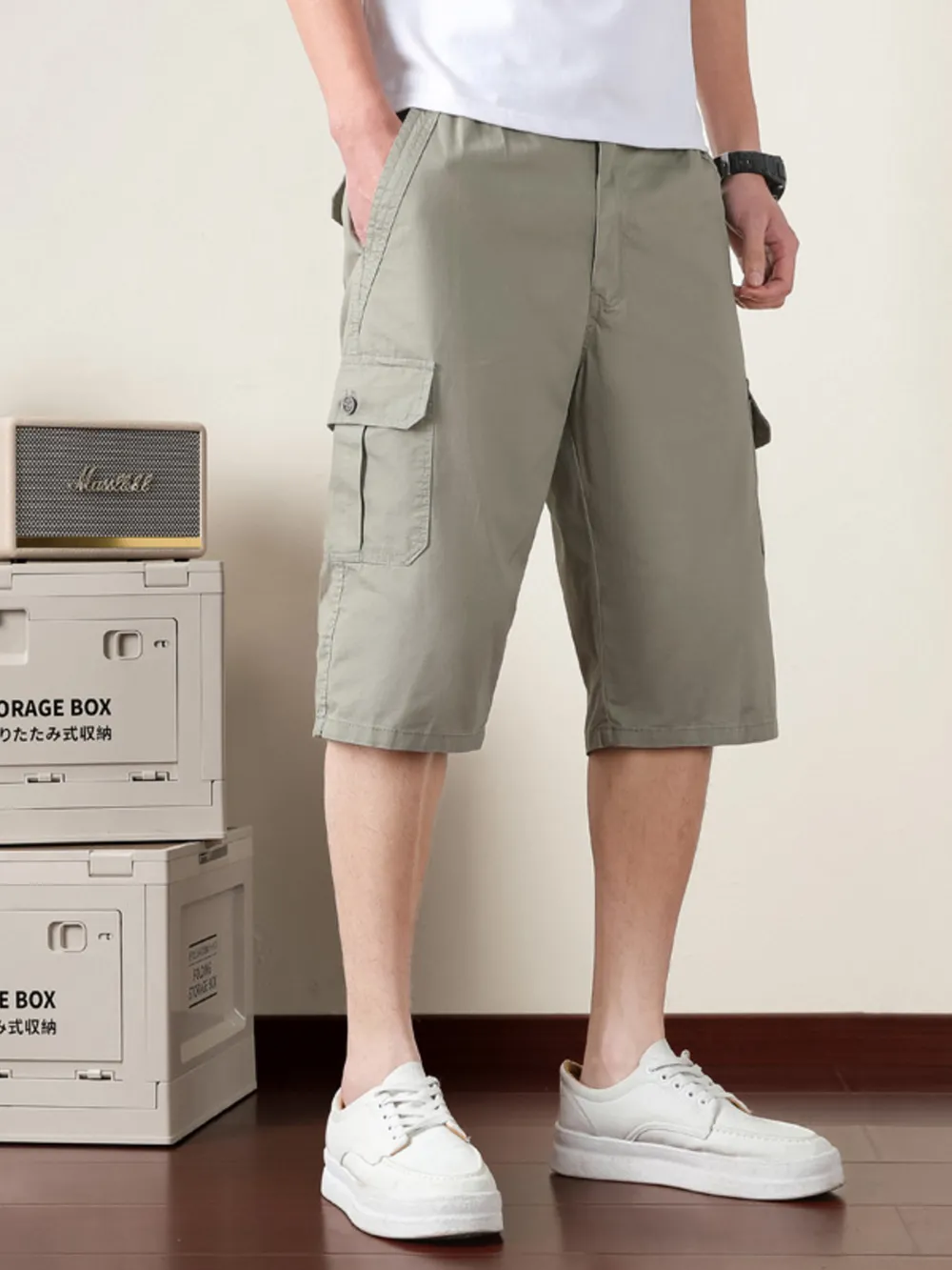 Men's Plus Size Cargo Shorts with Pockets, image 3