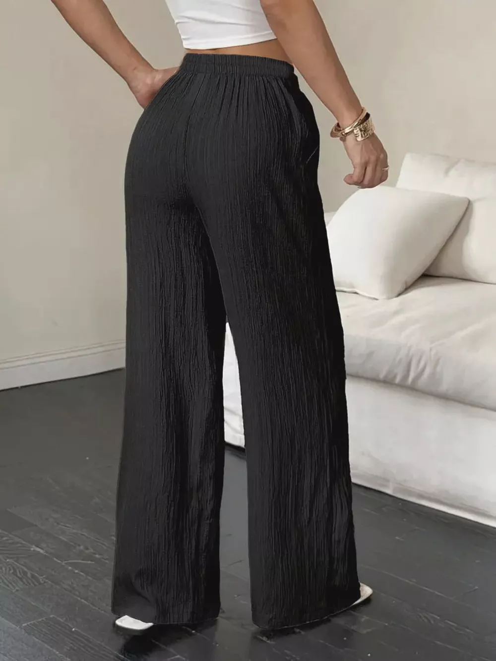 Wide Leg Pants with Drawstring, image 8