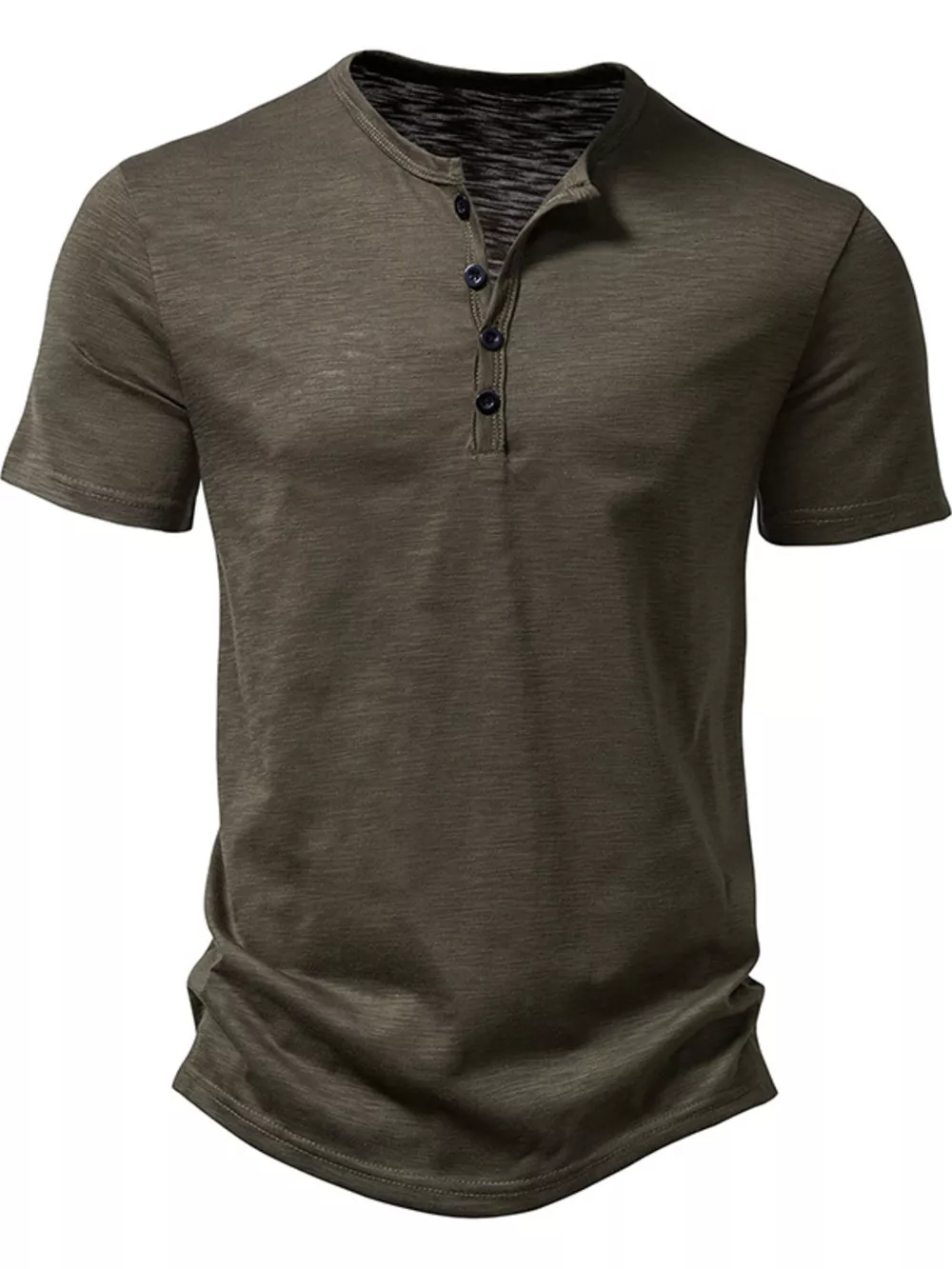 Men's Casual Button Detail T-Shirt