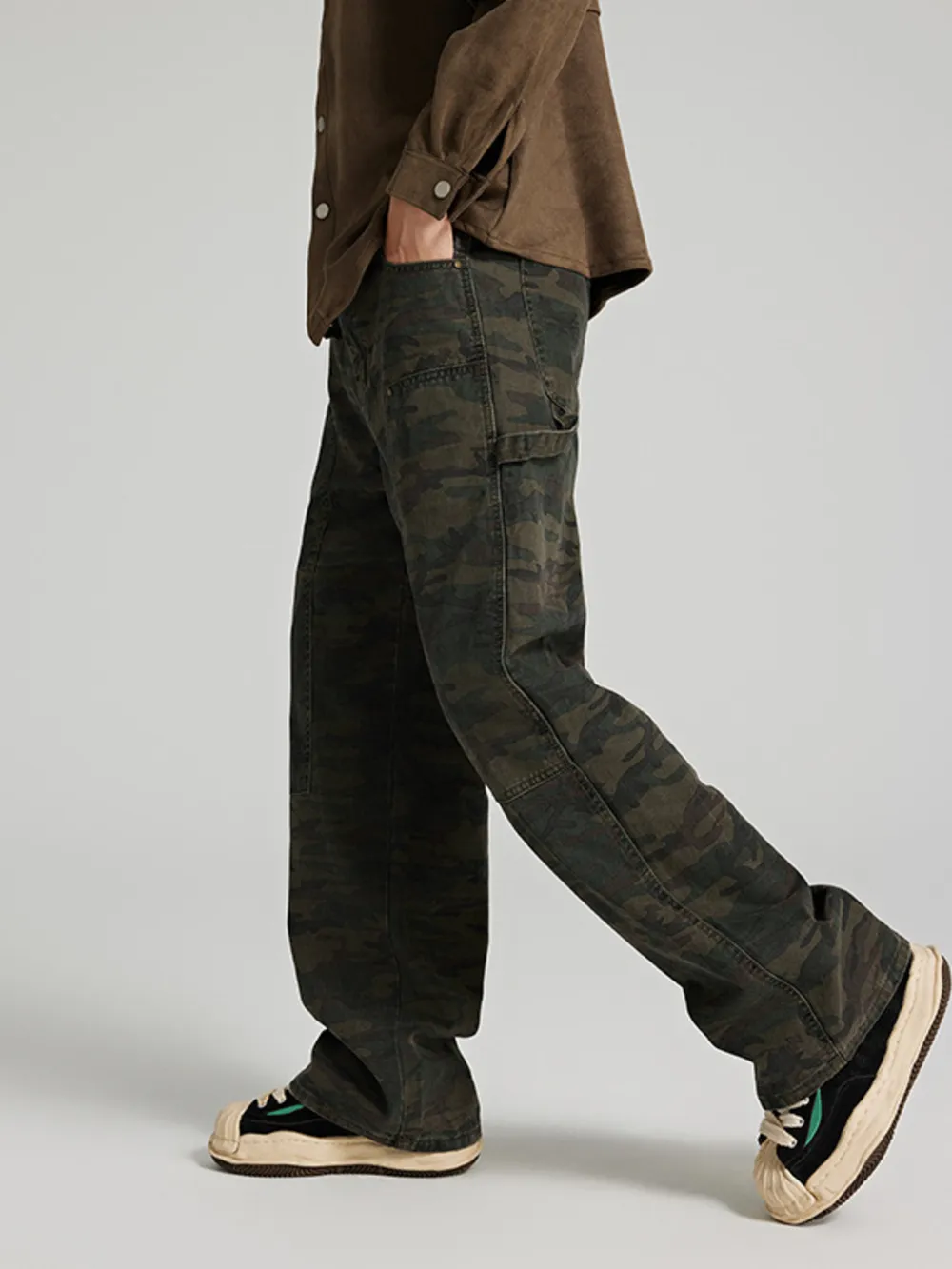 Men's Camouflage Washed Cargo Jeans, image 4