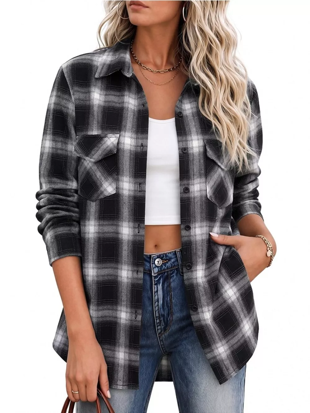 Casual Plaid Button-Down Shirt, image 15