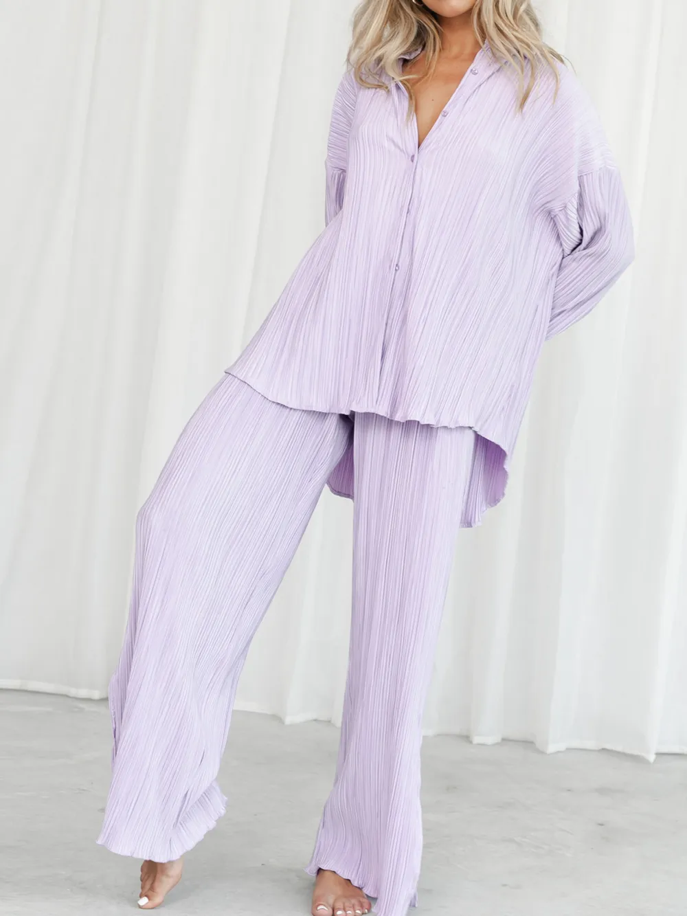 Button Up Long Sleeve Top and Pants Set, image 20