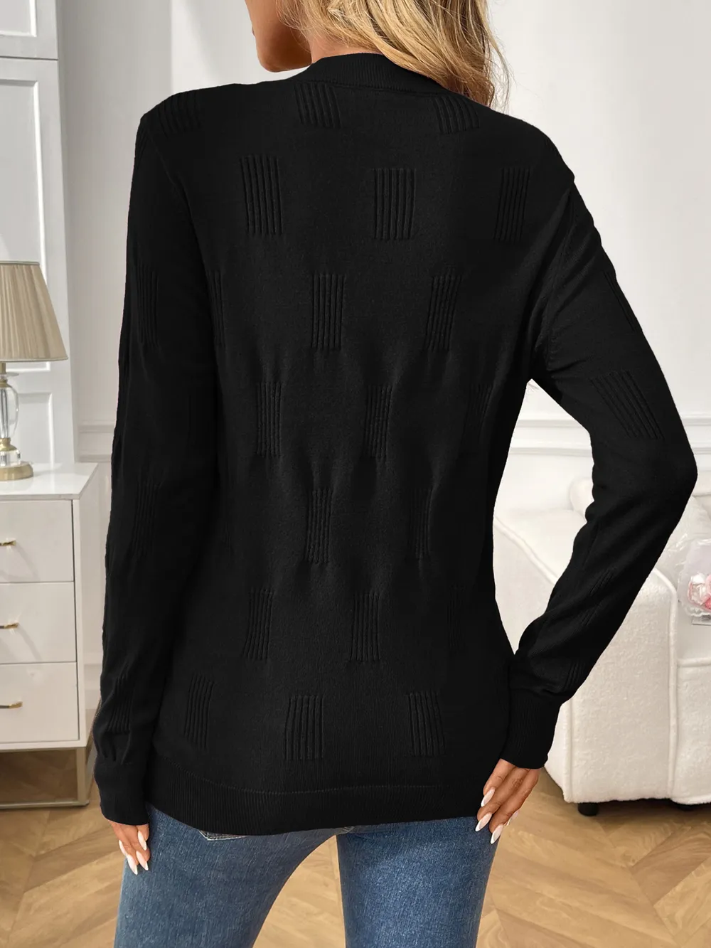 Round Neck Long Sleeve Knit Top, image 12