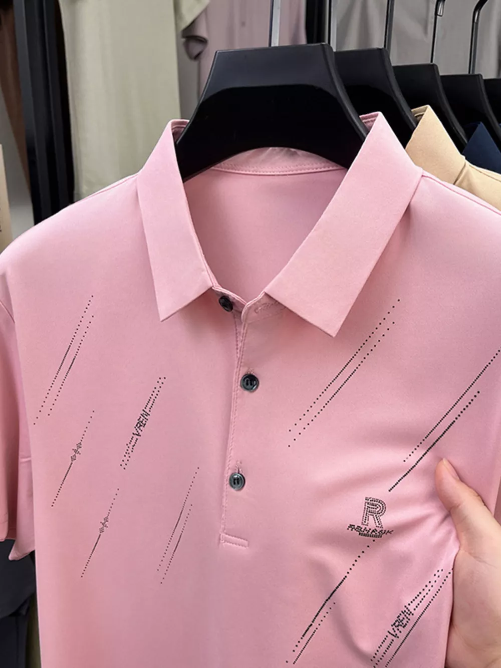 Men's Plus Size Button Detail Short Sleeve Polo, image 8