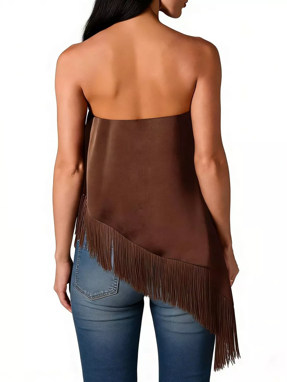 Asymmetric Fringe Tube Top, image 3
