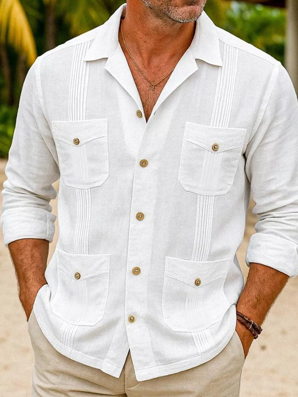 Men's Full Size Button Up Long Sleeve Shirt Plus Size
