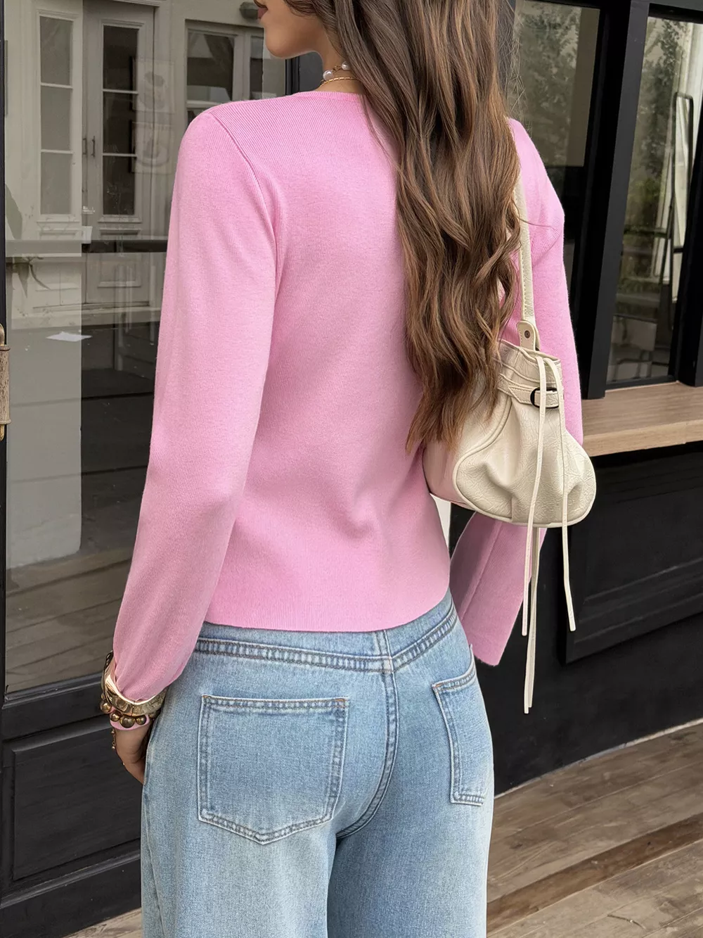 Button-Up Long Sleeve Cardigan, image 5