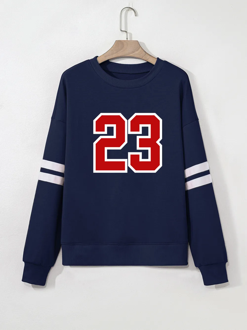 Number 23 Graphic Sweatshirt with Side Stripes, image 2