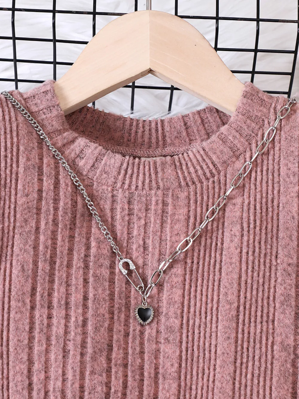 Children's Ribbed Knit Long Sleeve Dress, image 11