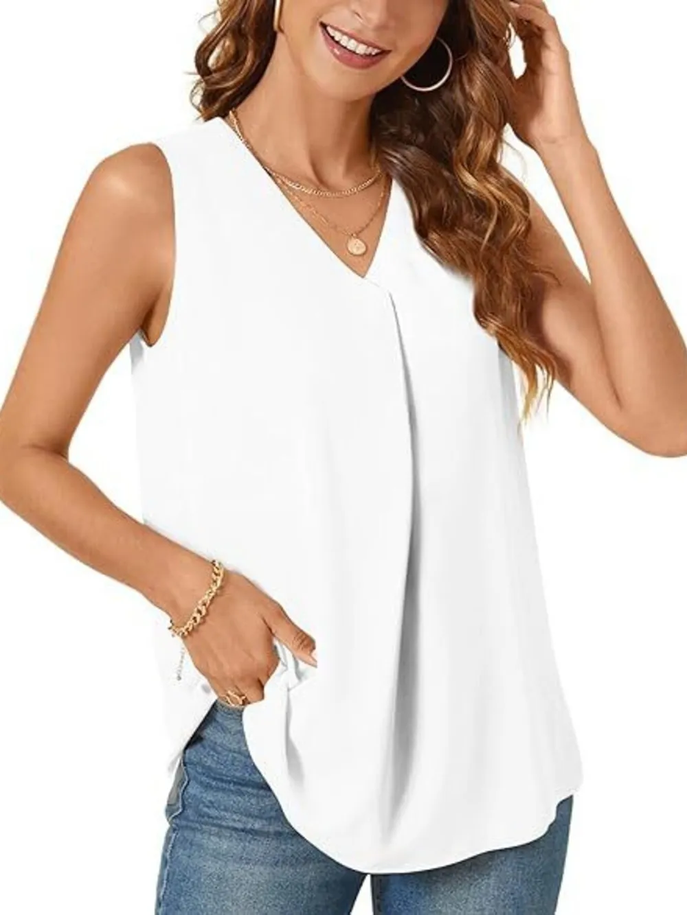 Full Size V-Neck Sleeveless Tank Top Plus Size, image 22