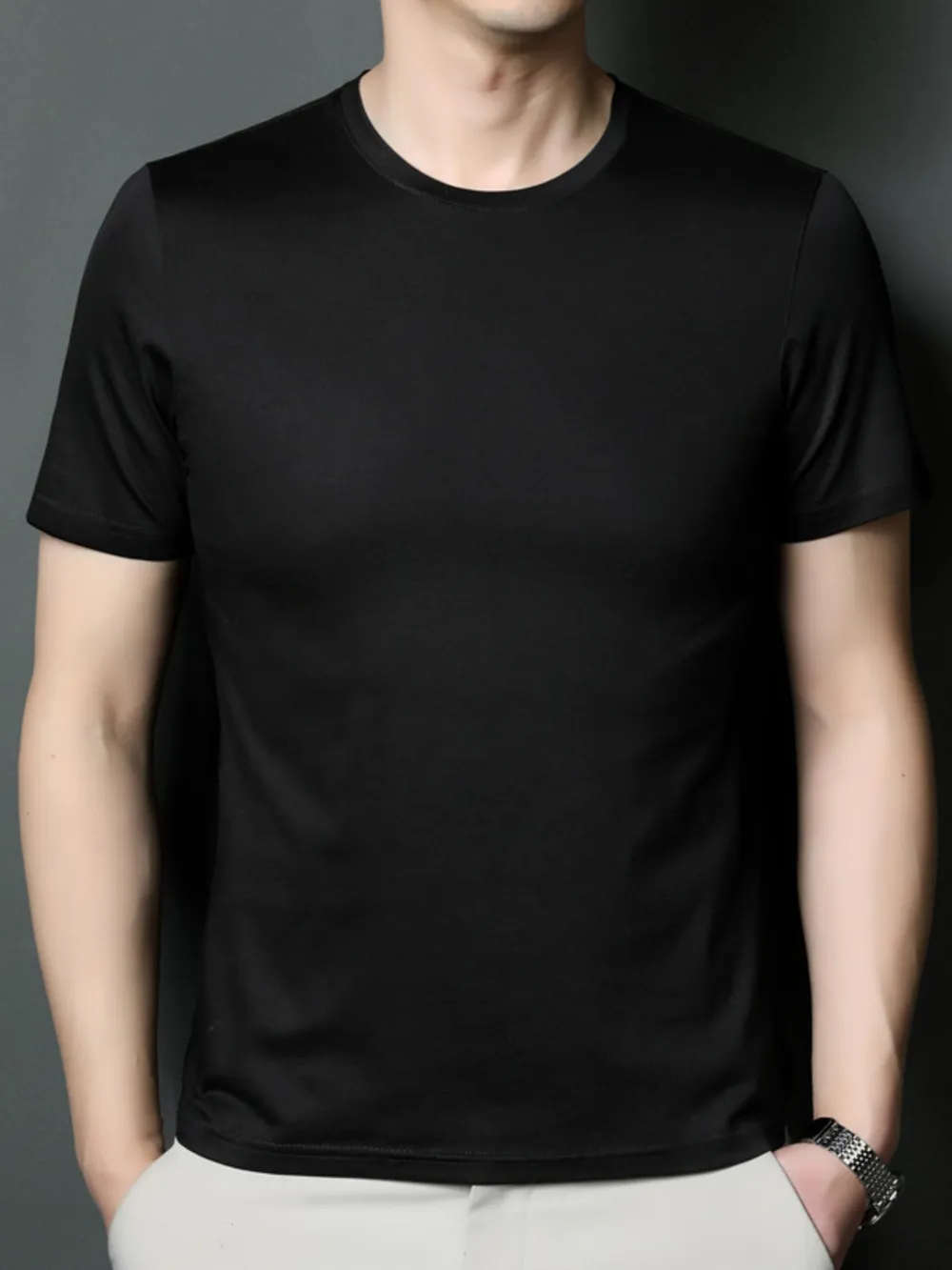 Men's Plus Size Lightweight Breathable Round Neck T-Shirt, image 5