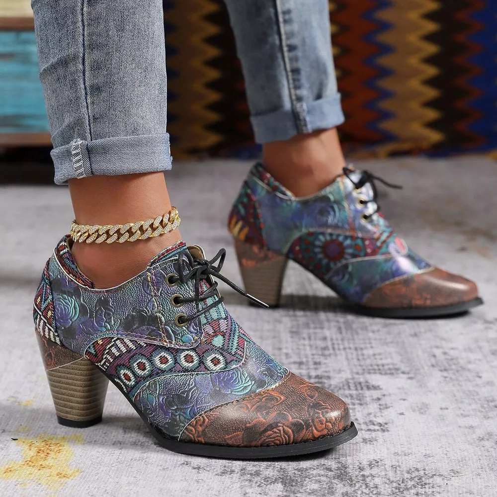 Lace-Up Block Heel Ankle Boots, image 10