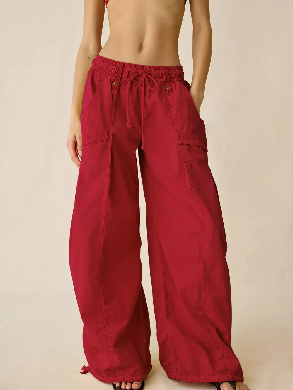 High-Waisted Cargo Wide-Leg Pants, image 12