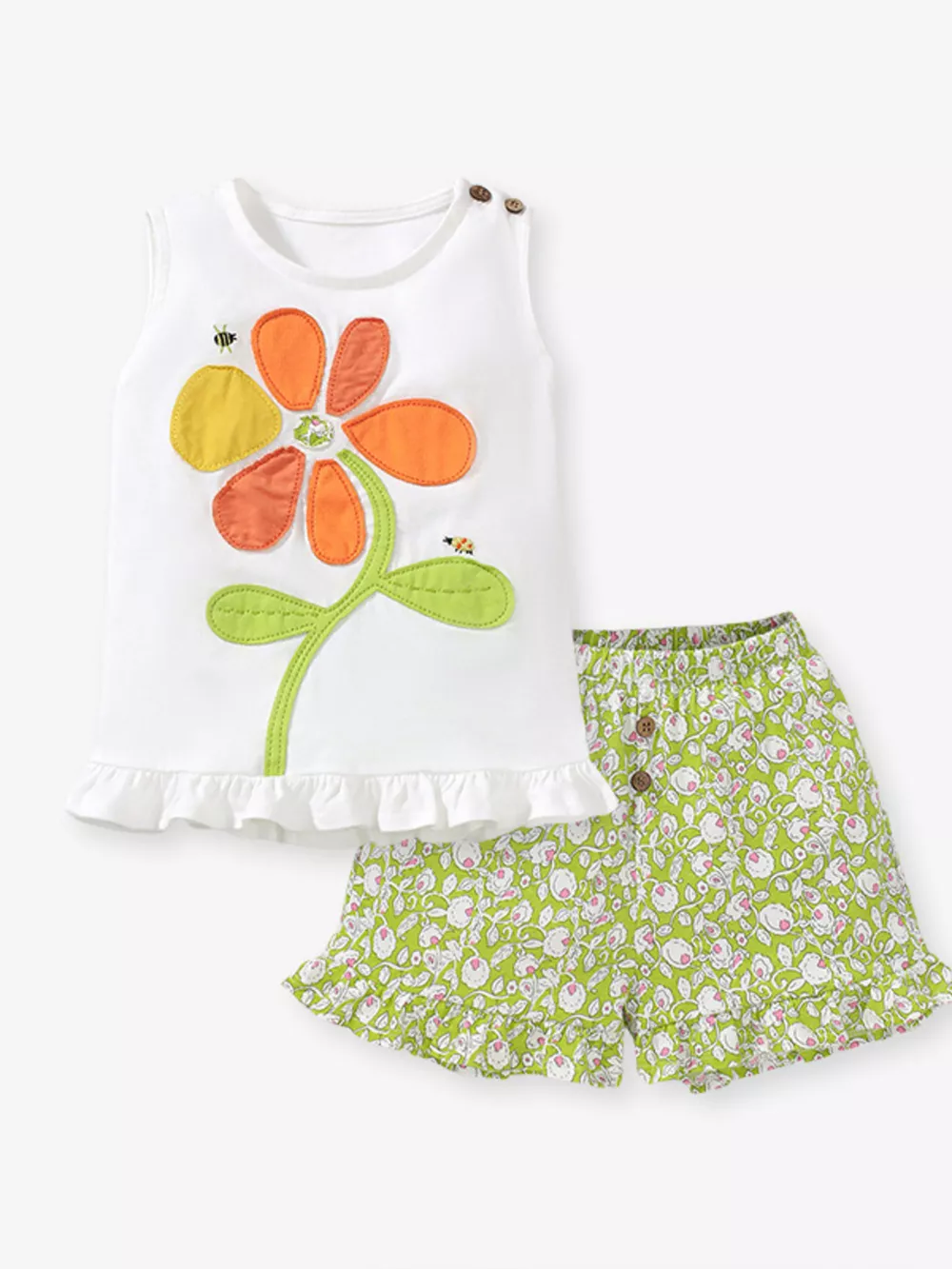 Children's Ruffle Trim Tank and Shots Set, image 5