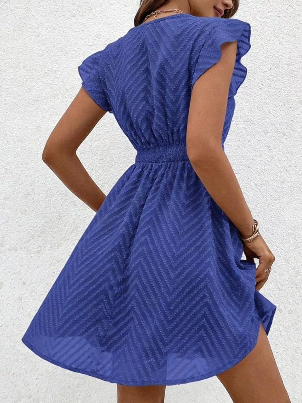 V-Neck Ruffle Sleeve Mini Dress, image 11