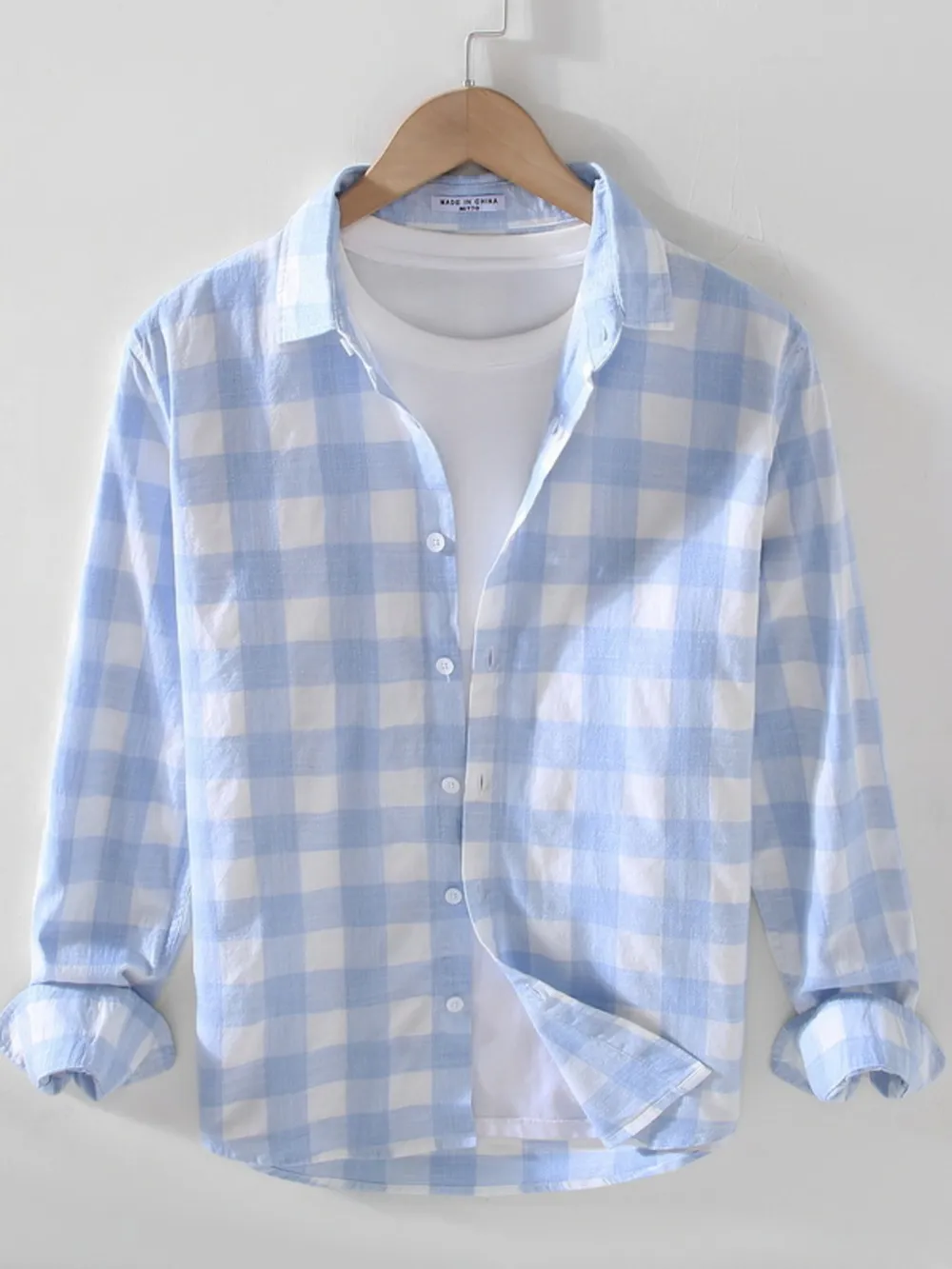 Men's Plus Size Plaid Button Up Long Sleeve Shirt, image 3