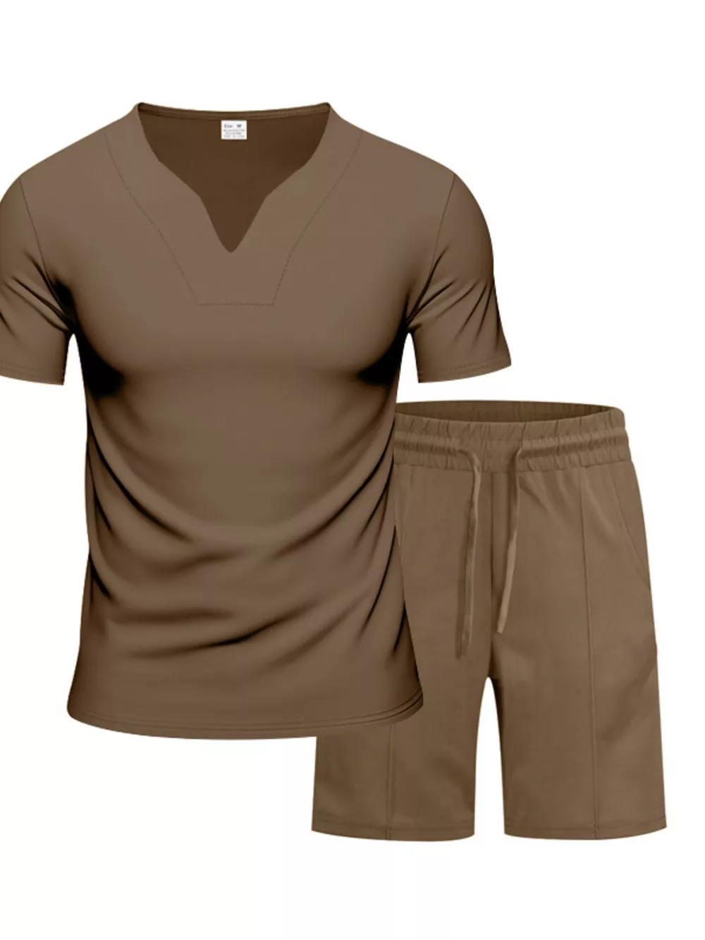 Men's Full Size V-Neck Short Sleeve T-Shirt and Shorts Set Plus Size, image 11