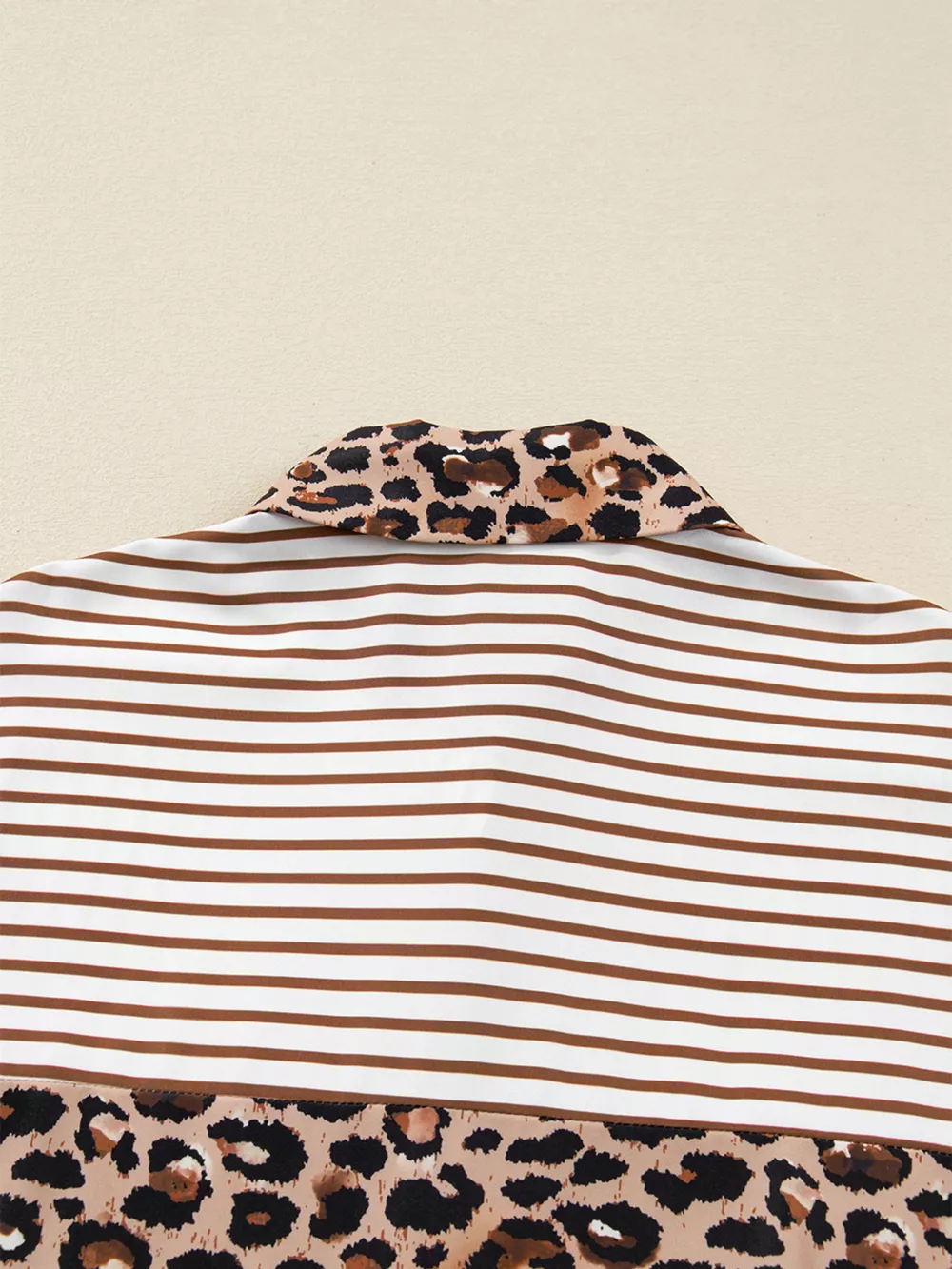 Striped Leopard Print Button Up Shirt Dress, image 11