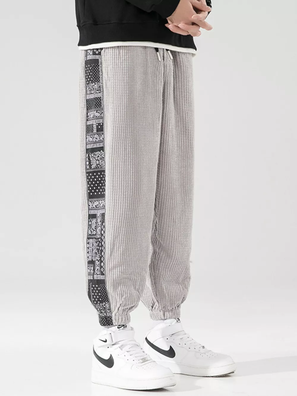 Men's Plus Size Loose Fit Corduroy Joggers, image 4