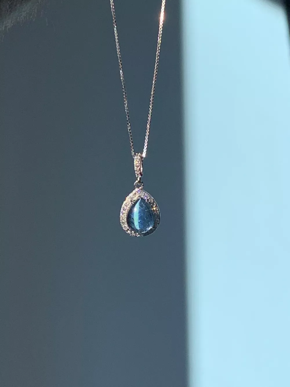 Crystal Teardrop Pendant Necklace, image 4