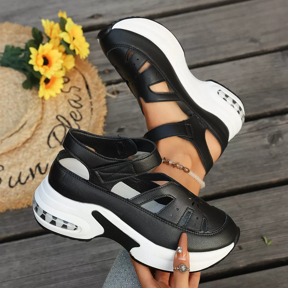Cutout Round Toe Platform Sandals, image 4