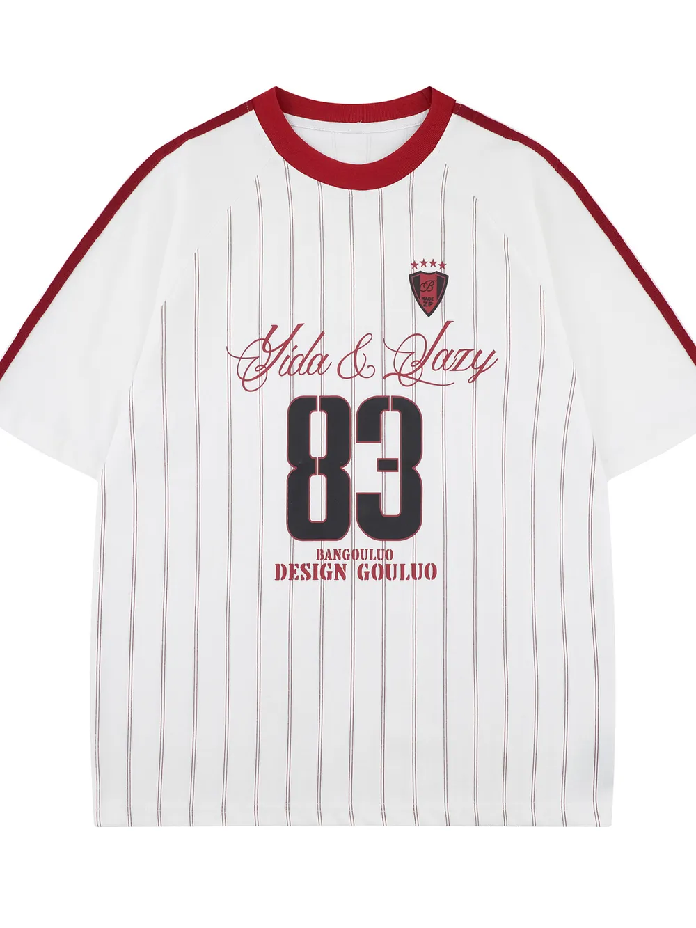 Men's Number 83 Striped Baseball T-Shirt, image 2