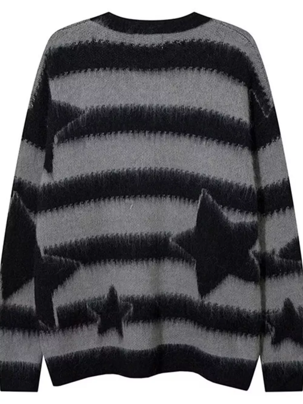 Men's Star Pattern Striped Knit Sweater, image 2