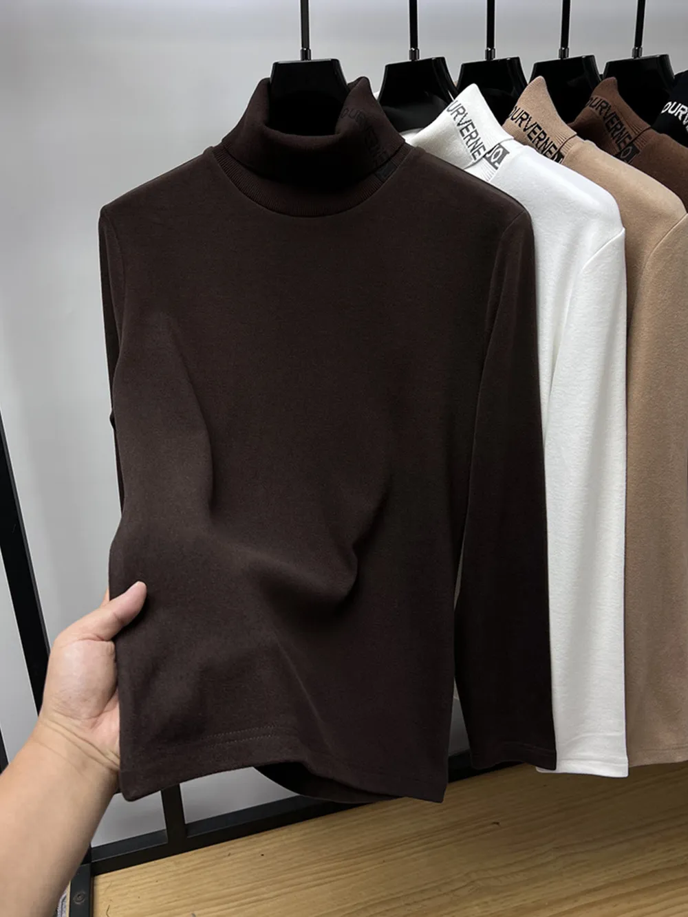 Men's Plus Size Turtleneck Long Sleeve Top, image 8