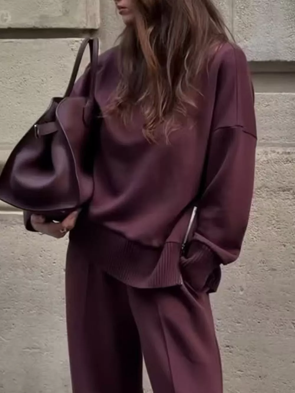 Turtleneck Side Zipper Sweatshirt and Pants Set, image 4