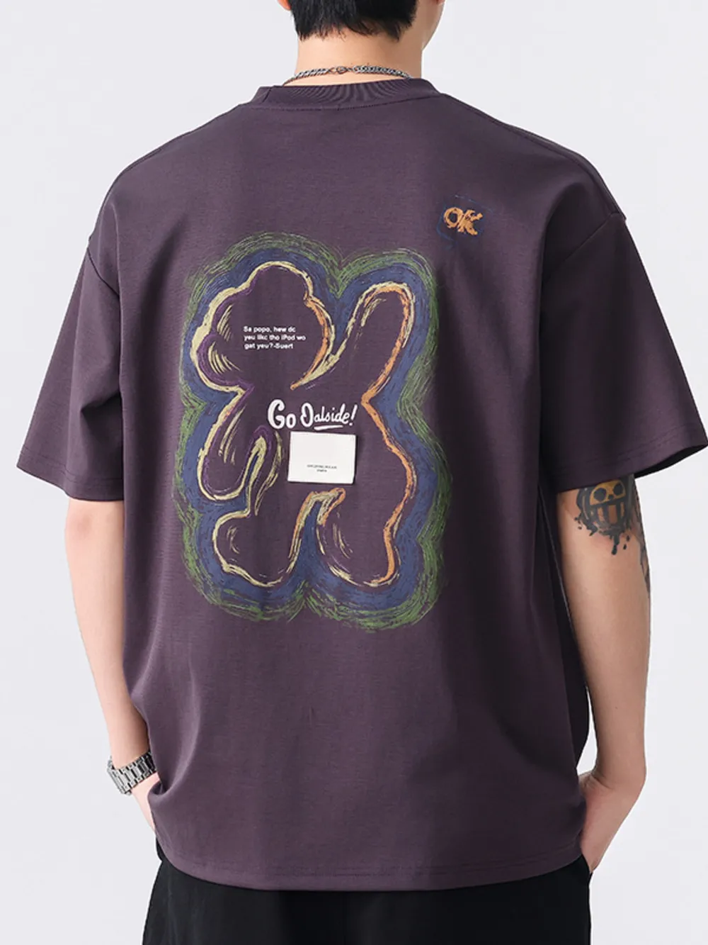 Men's Plus Size Round Neck Short Sleeve T-Shirt, image 2