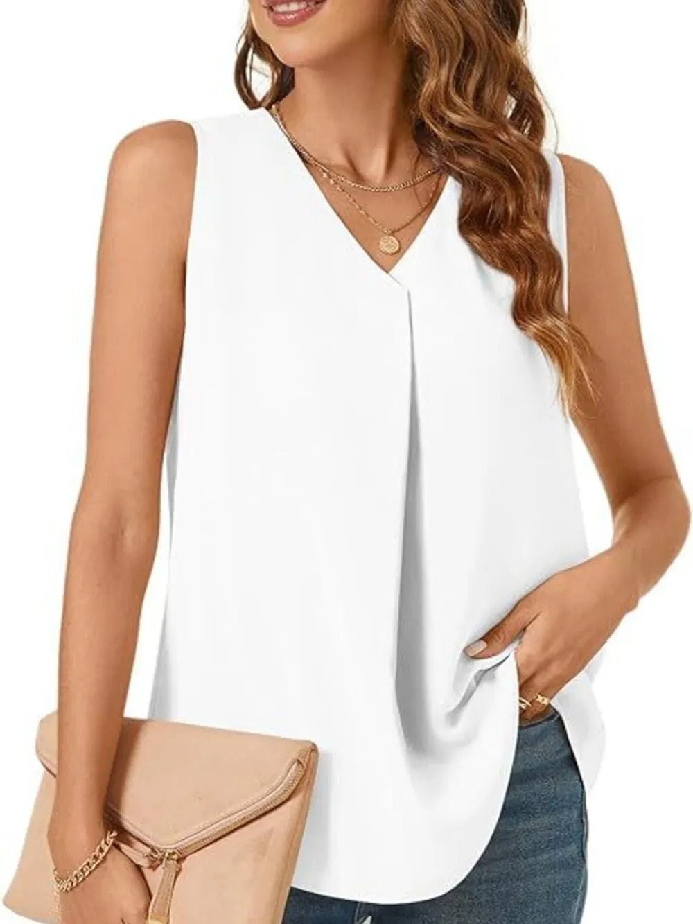 Full Size V-Neck Sleeveless Tank Top Plus Size, image 23