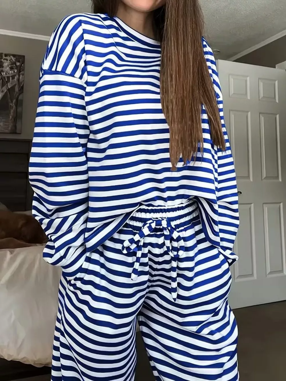 Striped Long Sleeve Top and Pants Set, image 20