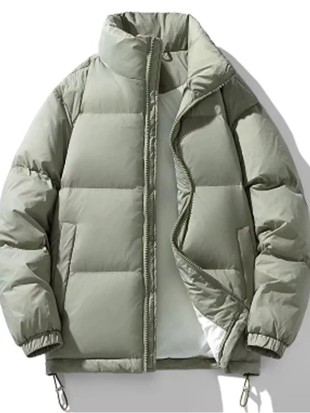 Men's Plus Size Zip Up Winter Puffer Jacket, image 3
