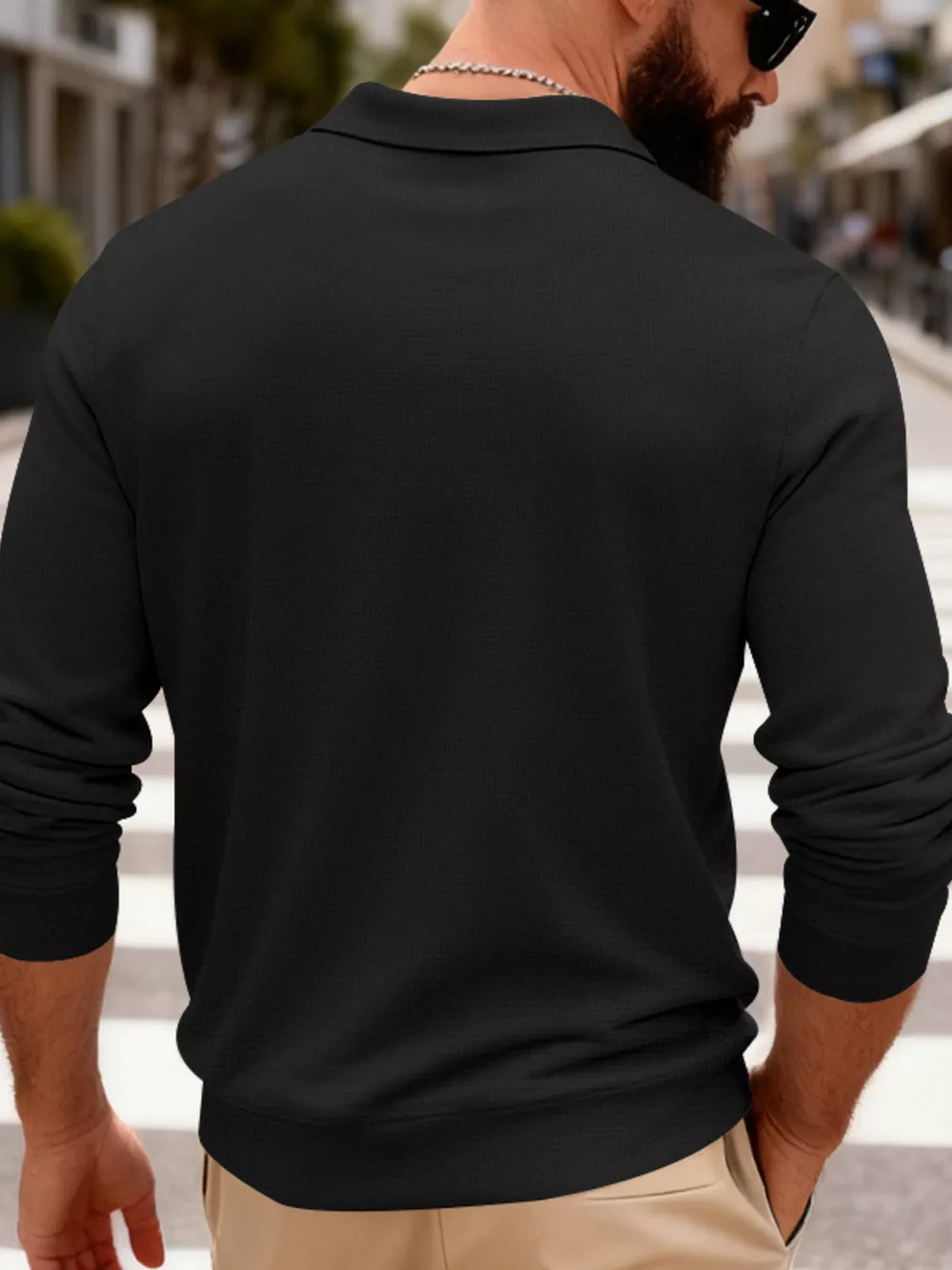 Men's Full Size Slim Fit Long Sleeve Polo Plus Size, image 17