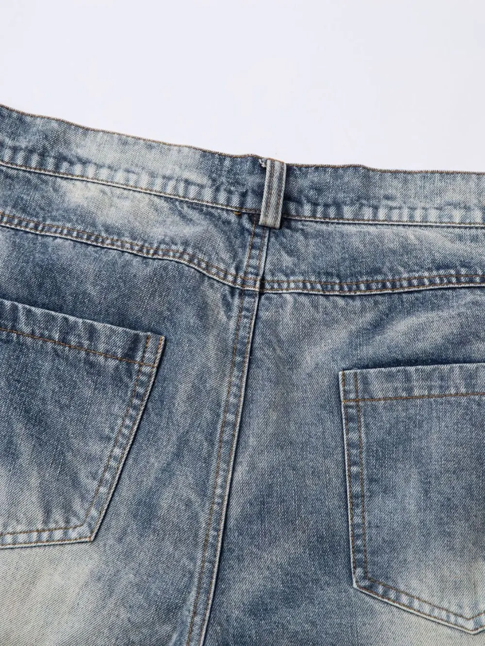 Men's Ruched Wide Leg Jeans, image 5