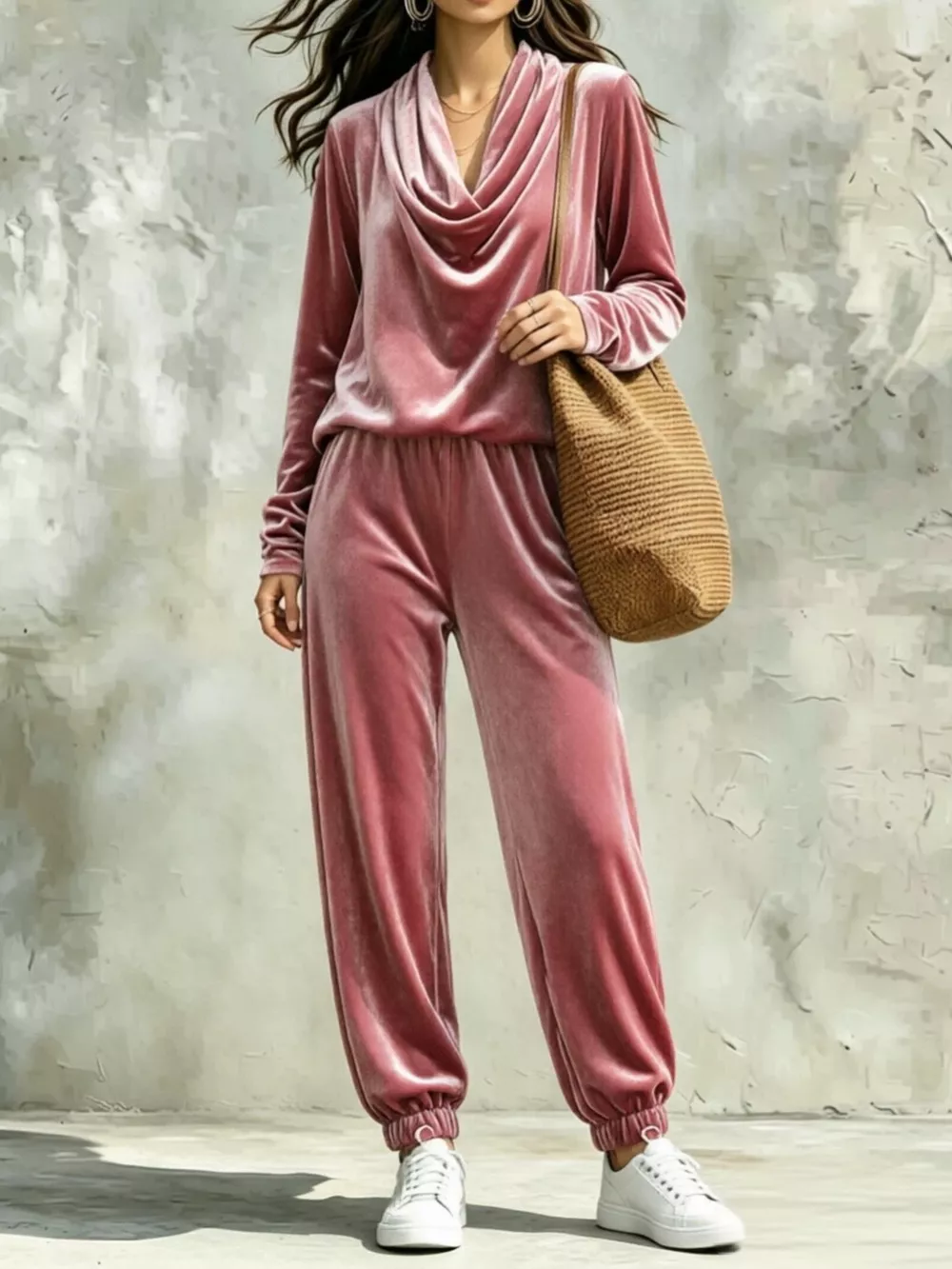 Cowl Neck Top and Joggers Set, image 7
