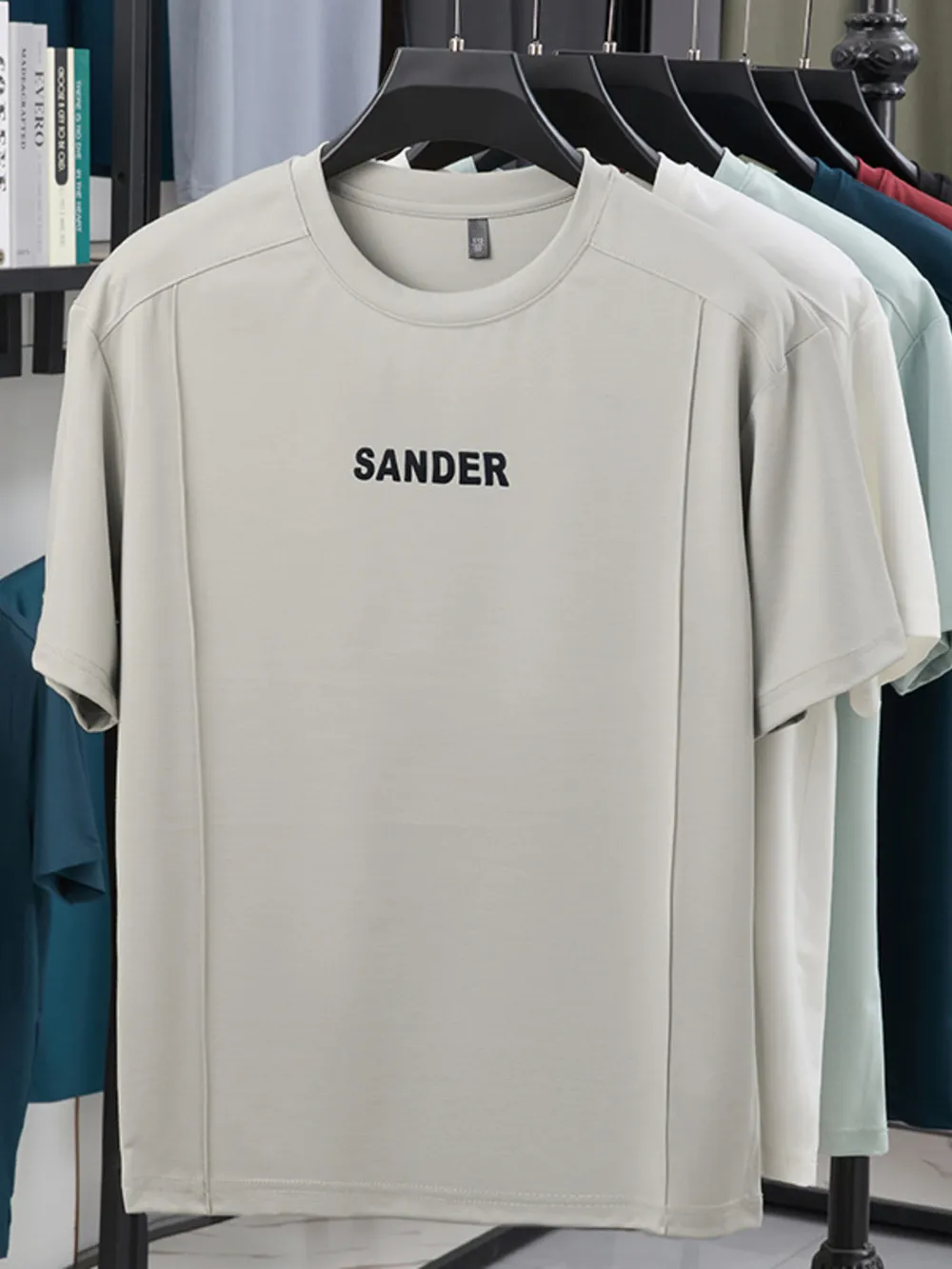 Men's Plus Size Letter Round Neck Short Sleeve T-Shirt
