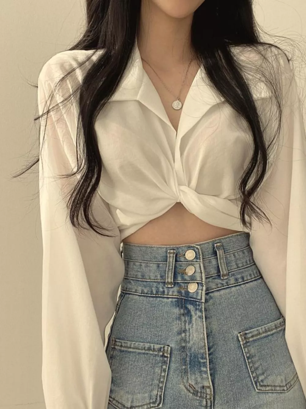 Twisted Front Long Sleeve Shirt, image 5