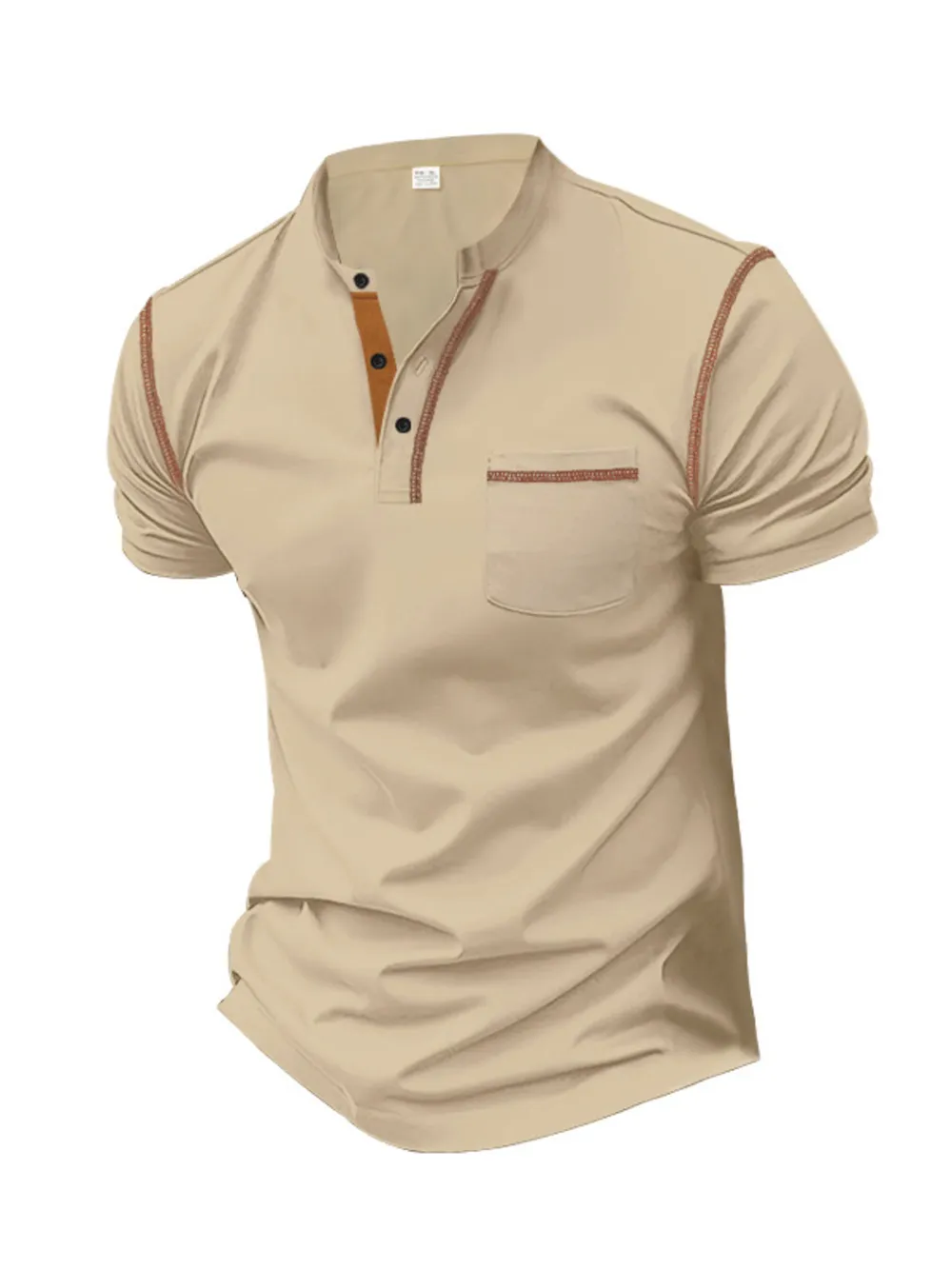 Men's Full Size Button Detail Short Sleeve Polo Plus Size, image 12