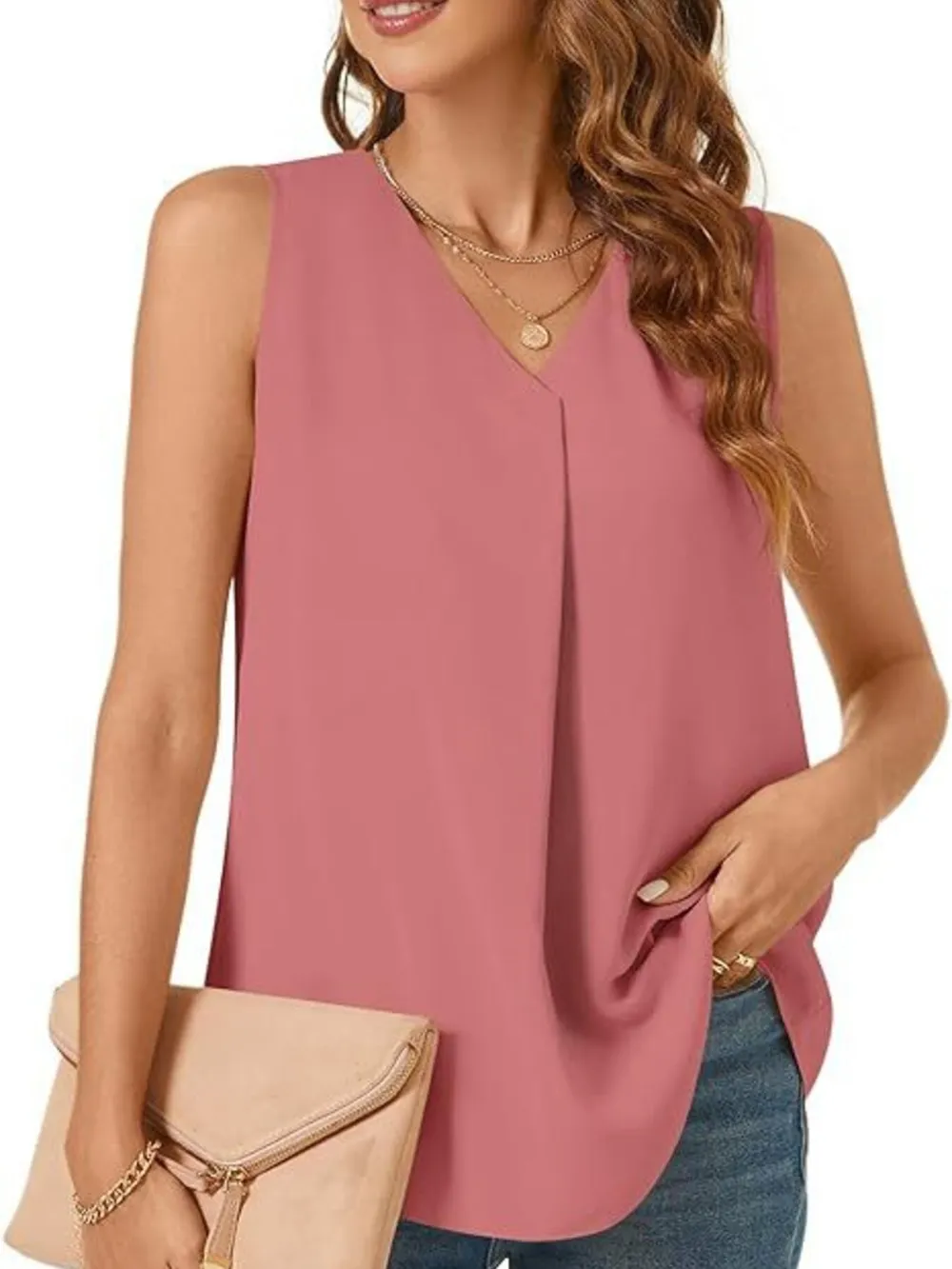 Full Size V-Neck Sleeveless Tank Top Plus Size, image 24