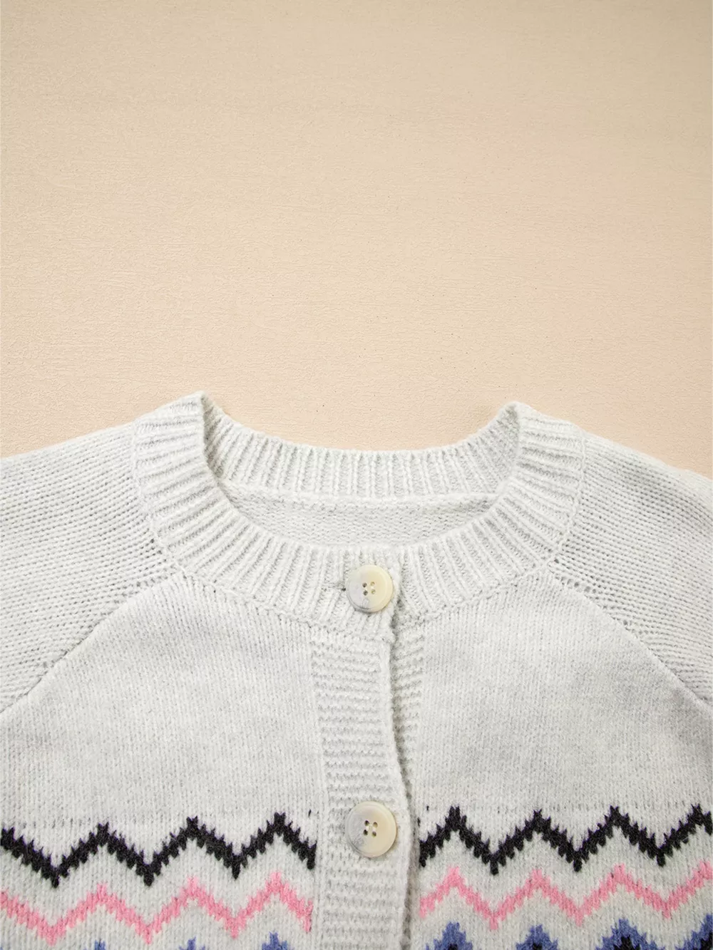 Stripe Geometric Button Up Sweater Cardigan, image 8