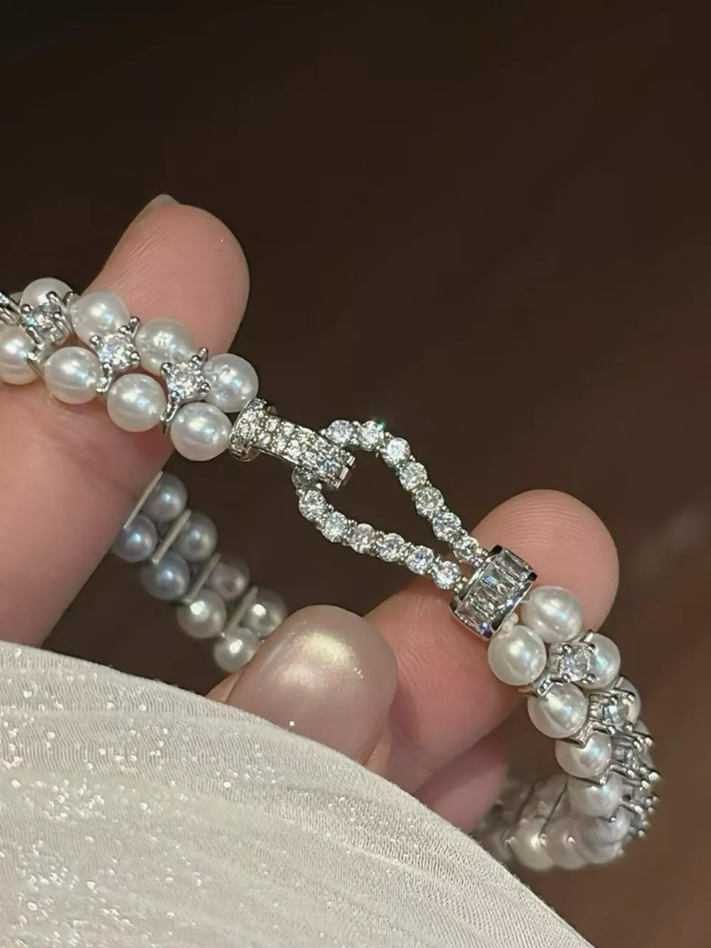 Pearl & Zircon Embellished Bracelet, image 5