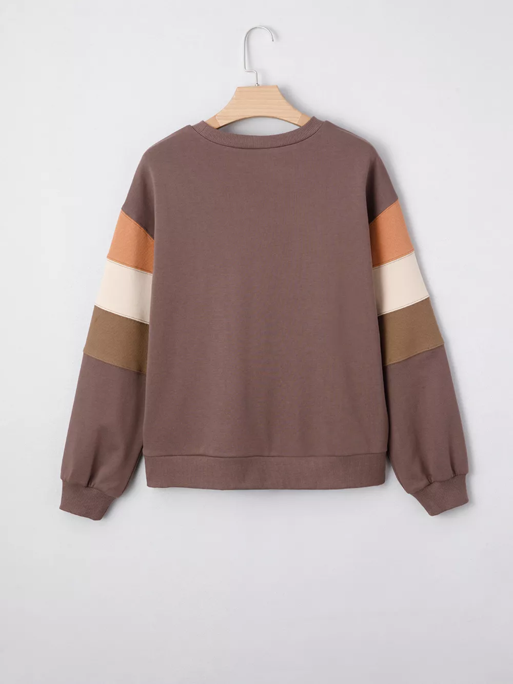 Color Block Drop Shoulder Pullover Casual Sweatshirt, image 7