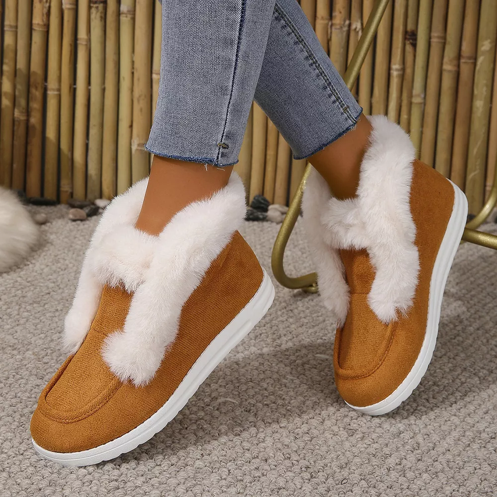 Cozy Fuzzy Trim Ankle Boots, image 8