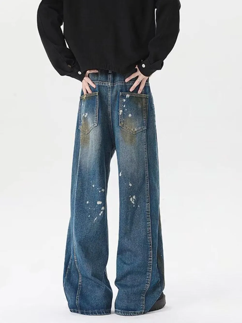 Men's Plus Size Wide Leg Jeans, image 5