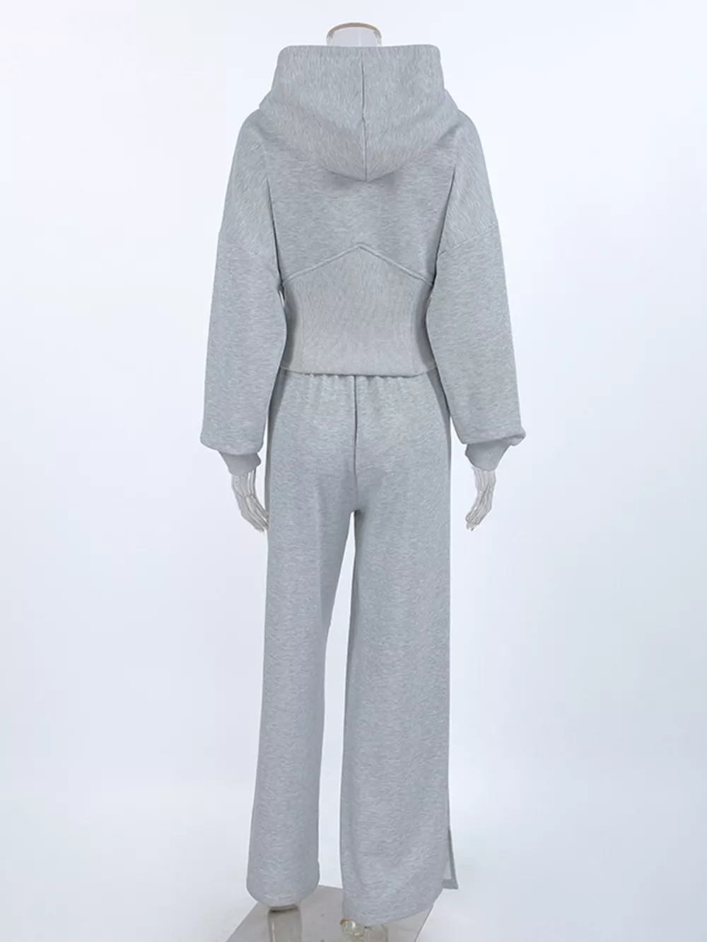 Zip Up Hoodie & Wide Leg Pants Set, image 6