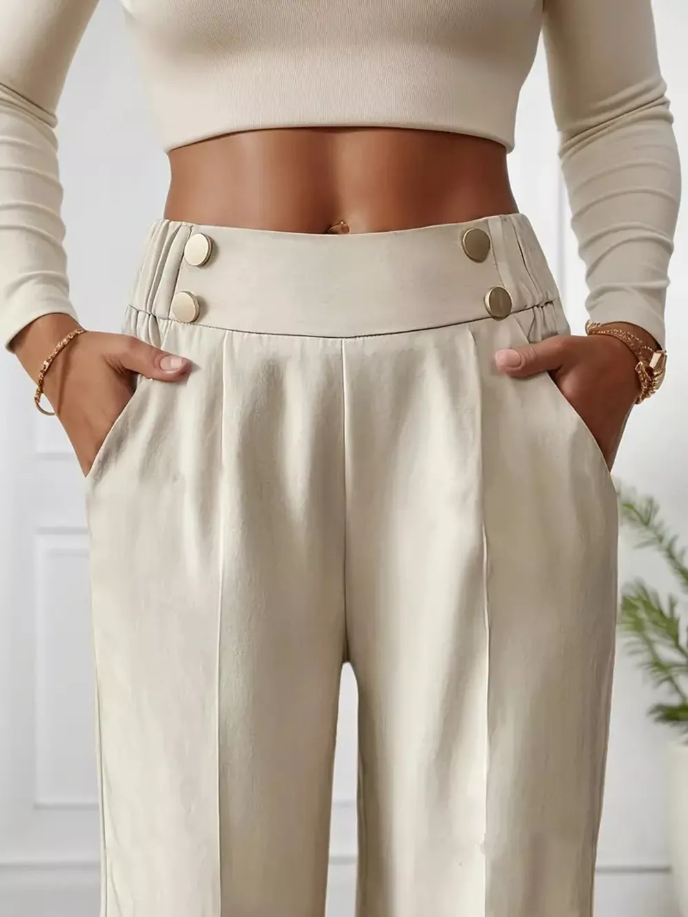 Full Size High-Waisted Wide-Leg Pants Plus Size, image 2