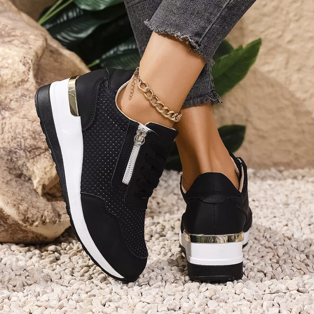 Lace Up Wedge Sneakers, image 3
